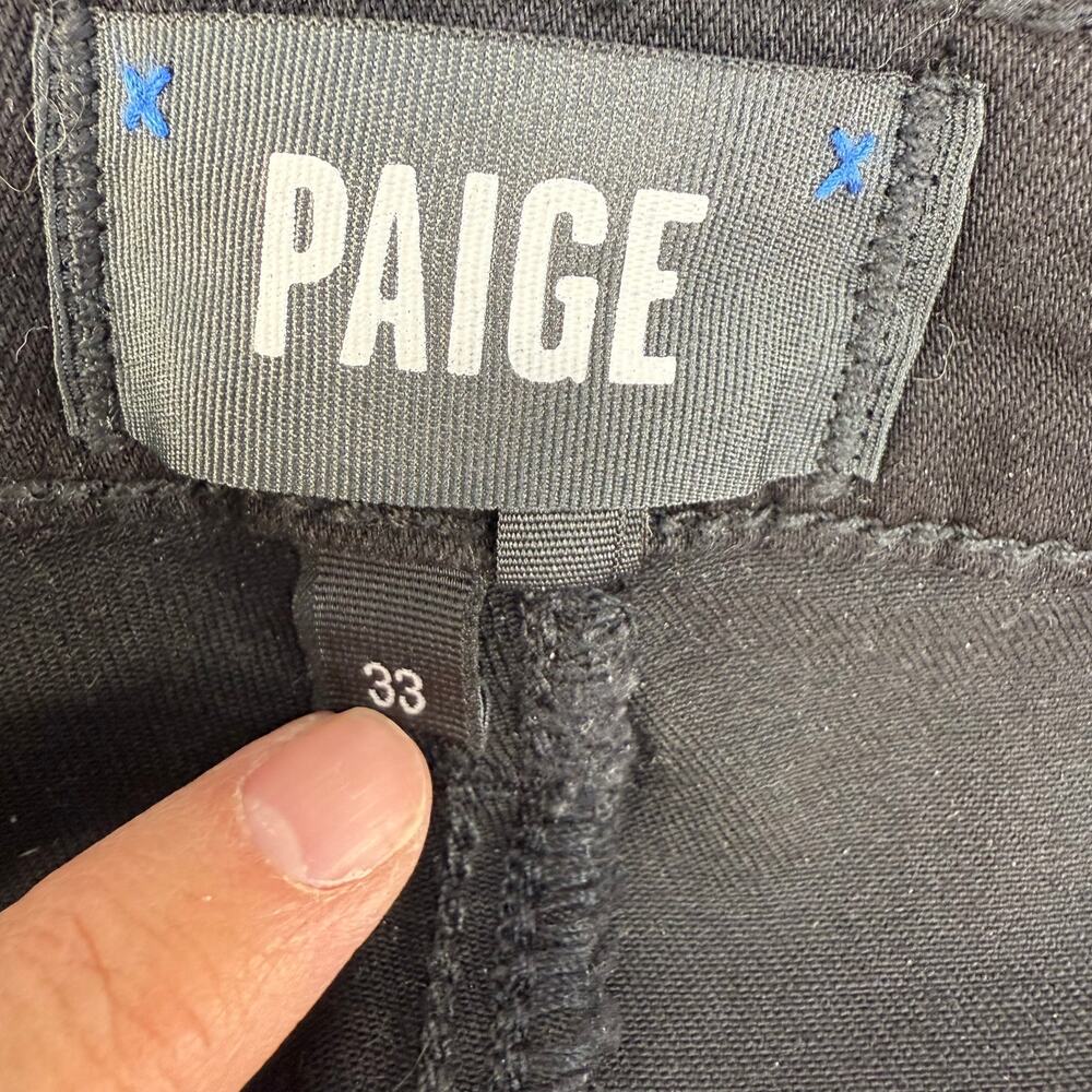 Paige Pants Women's 33 (16) Black Claudine Transend Lux Coating Antrhopologie - Picture 10 of 16